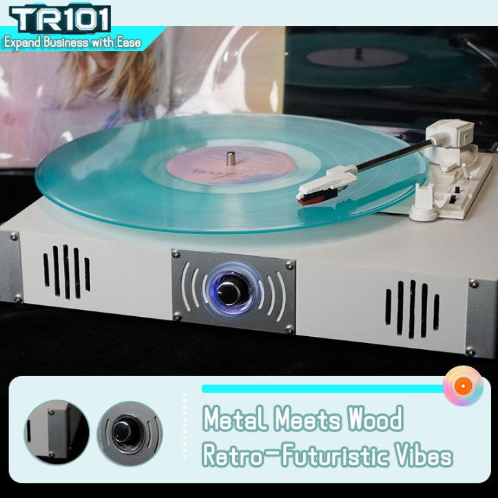 Tr101two-Channel Stereo HiFi Turntable Speaker Bluetooth 5.0+ Vinyl Lp Record Player