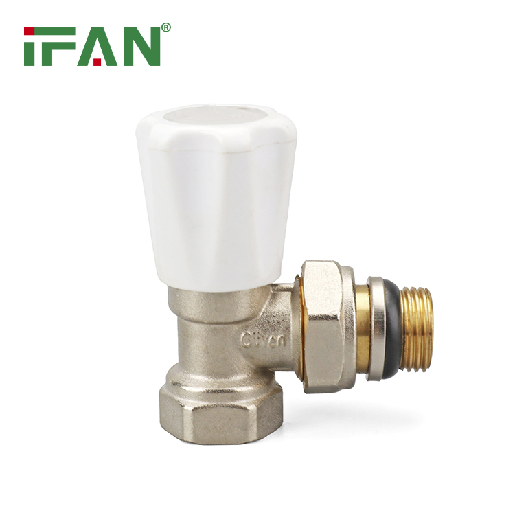 Ifan ASTM F2788 Thermostatic Radiator Valve 1/2'' Angle Valve Customized Brass Radiator Valve