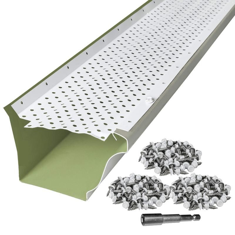 Leaf Guard Gutter Protector for 5" K-Style Gutters Mill Finish Aluminum