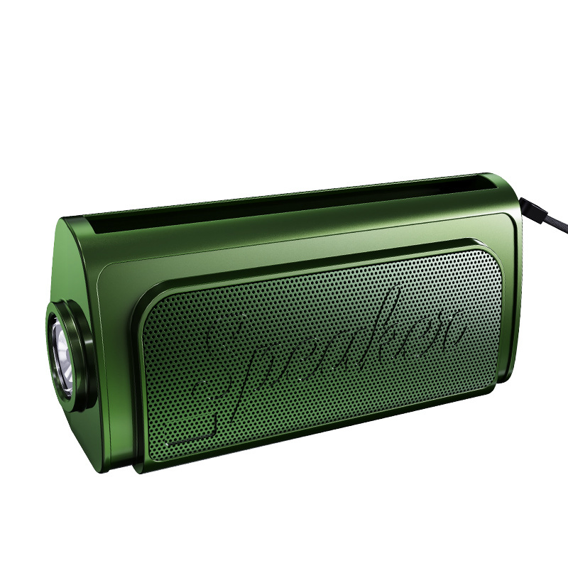 Outdoor Portable Solar LED Flashlight with for Bluetooth Card Slot Small Speaker Convenient Gift