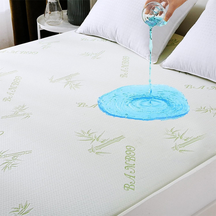 Factory Washable Elastic Fitted Bamboo Waterproof Bed Cover Mattress Protector Single Bed