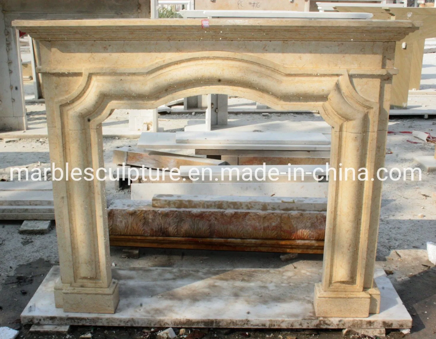 Hand Craft Classical Europe Style Natural Stone Mantel Marble Mixed Color Fireplace (SYMF-192)
