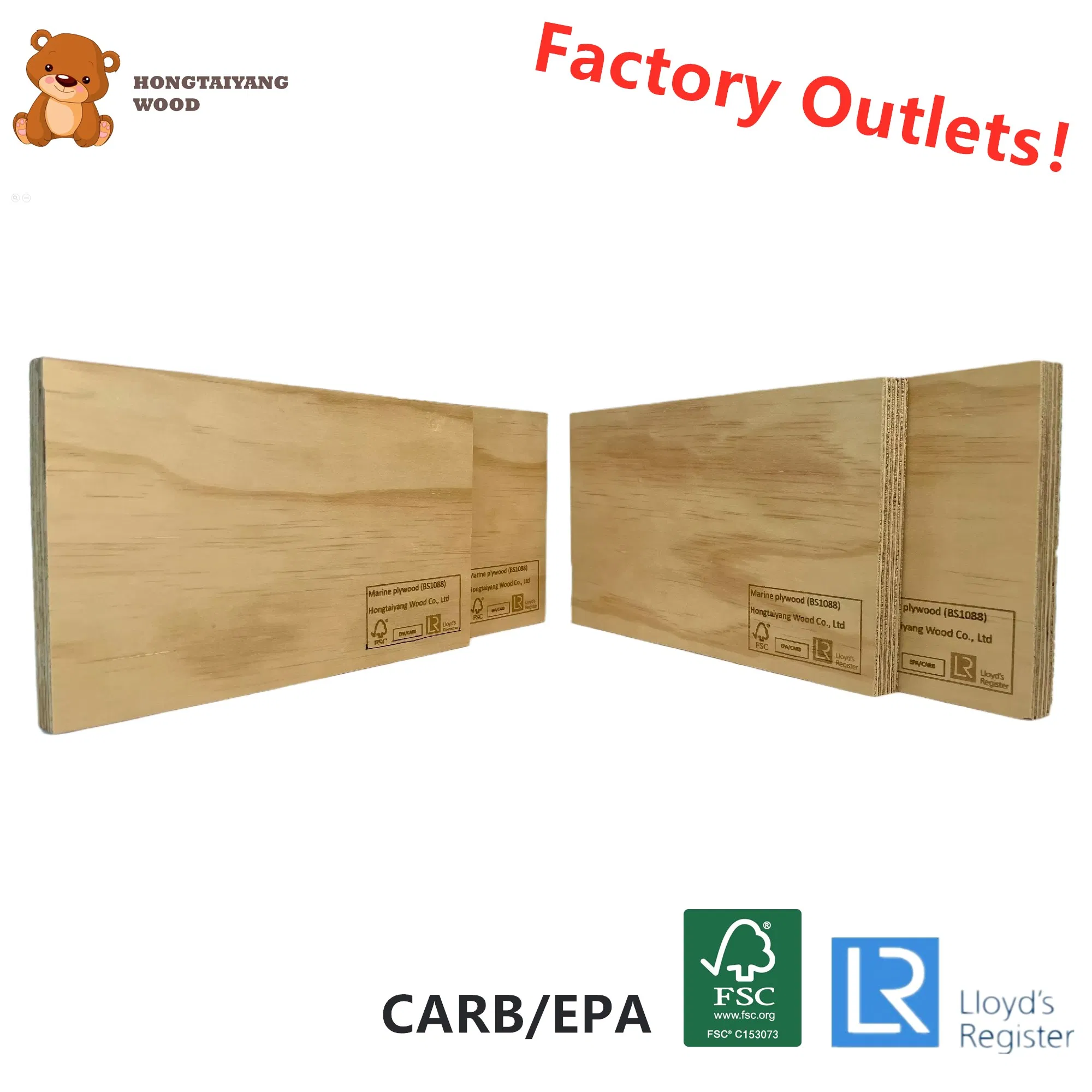 Фанера сосновая CDX 4x8, 6-18мм, сертифицированная FSC, EPA/CARB