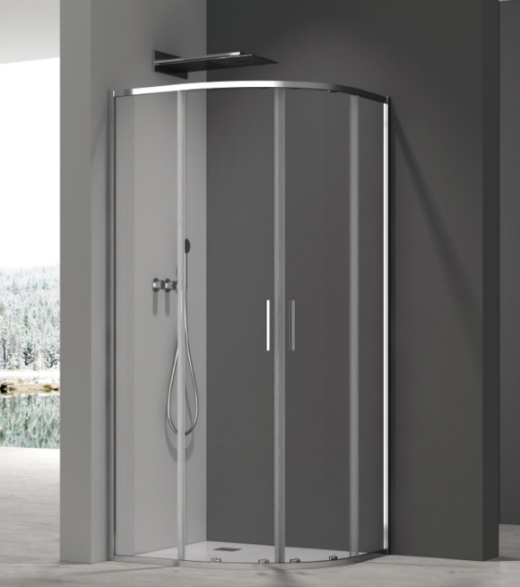 Space Saving Bathroom Corner Inward Opening Sliding Door Glass Shower Enclosure