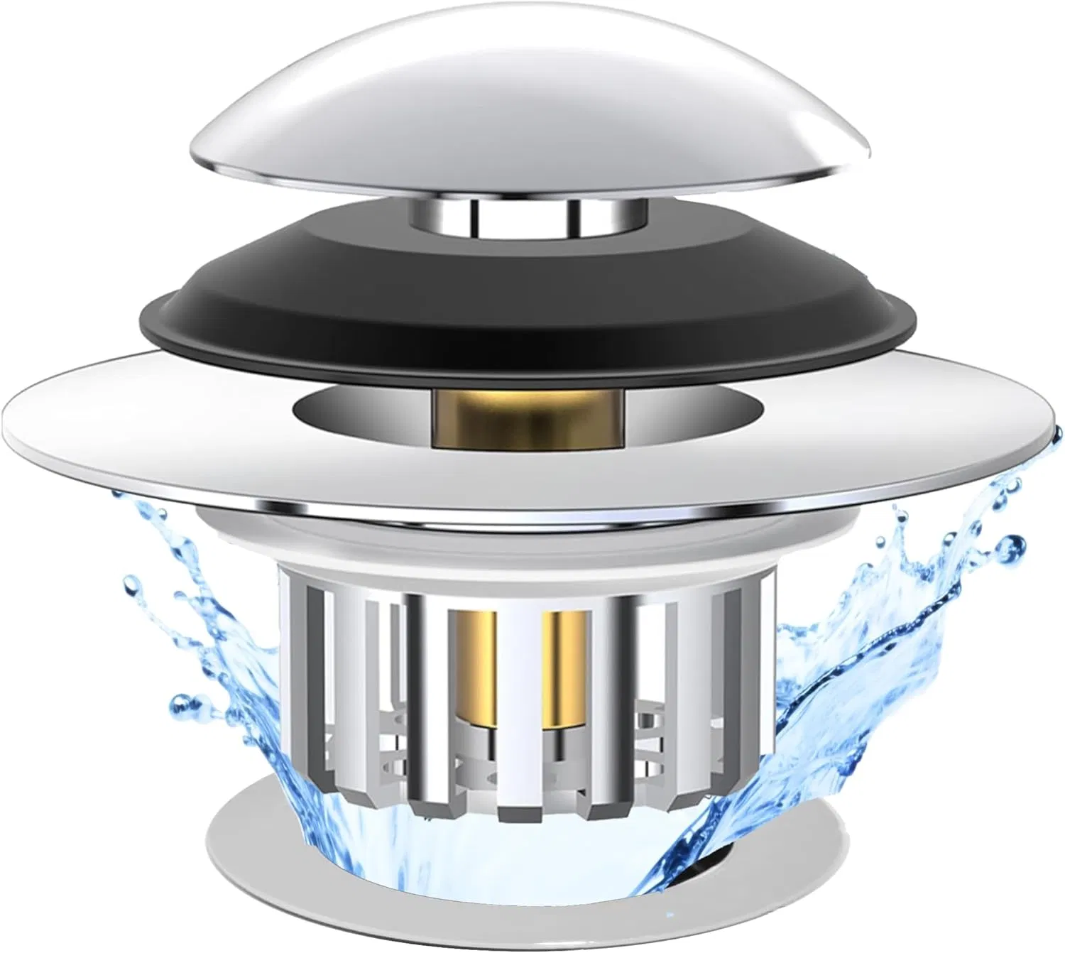 Bathtub Drain Stopper, Hair Catcher, Universal Bathtub Stopper, Bath Tub Plug, Pop-up Tub Stopper with Effective Filter Basket, Anti-Clogging Magic Drain for to