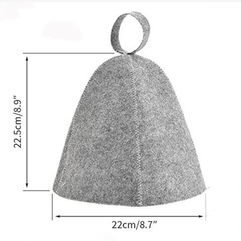 Wholesale Pure Wool Japanese Sauna Hat Black Washable Sauna Cap