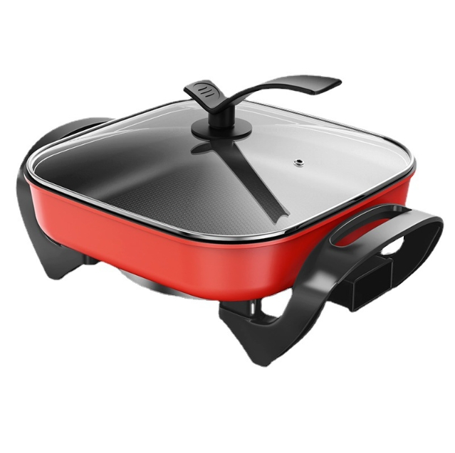 Electric Skillet, Electric Hot Pot, Home Multifunctional Electric Cooking Pot, Large Capacity Electric Heating Pot, 4-in-1 Non-Stick Pot