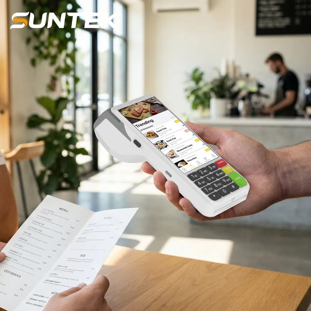 Suntek 4-Inch Android Portable POS Terminal with 58mm Thermal Printer Scanner