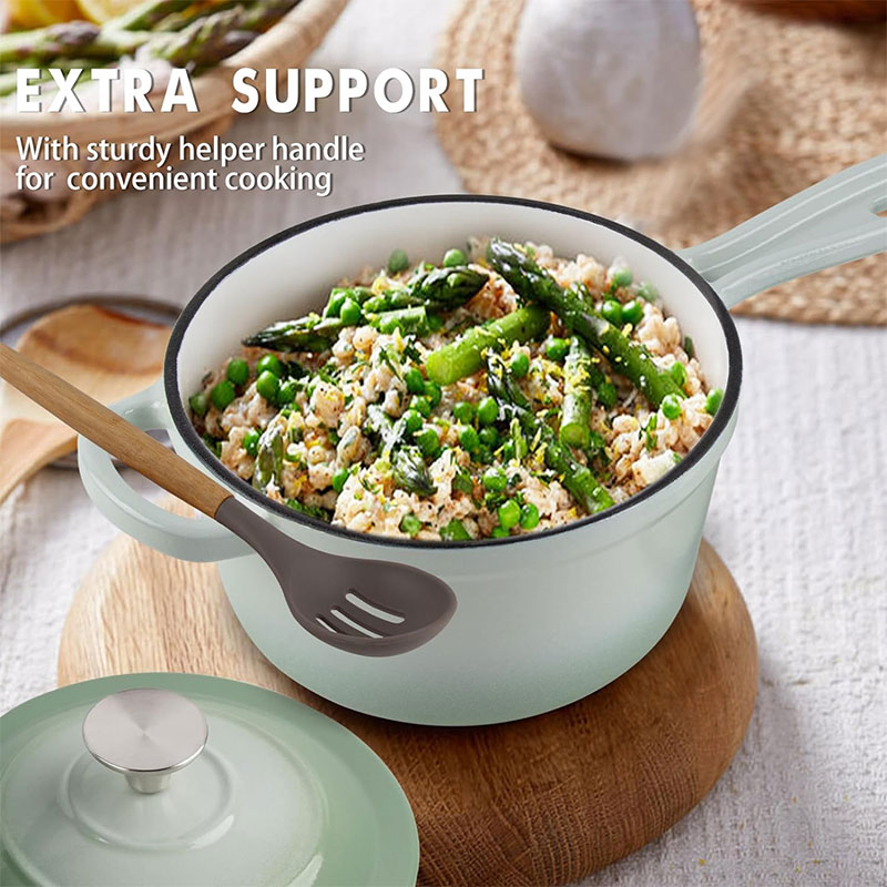 Household Items Round Enamel Milk Boil Soup Pot Saute Pan Enamel Saucepan Cast Iron Cookware with Lid