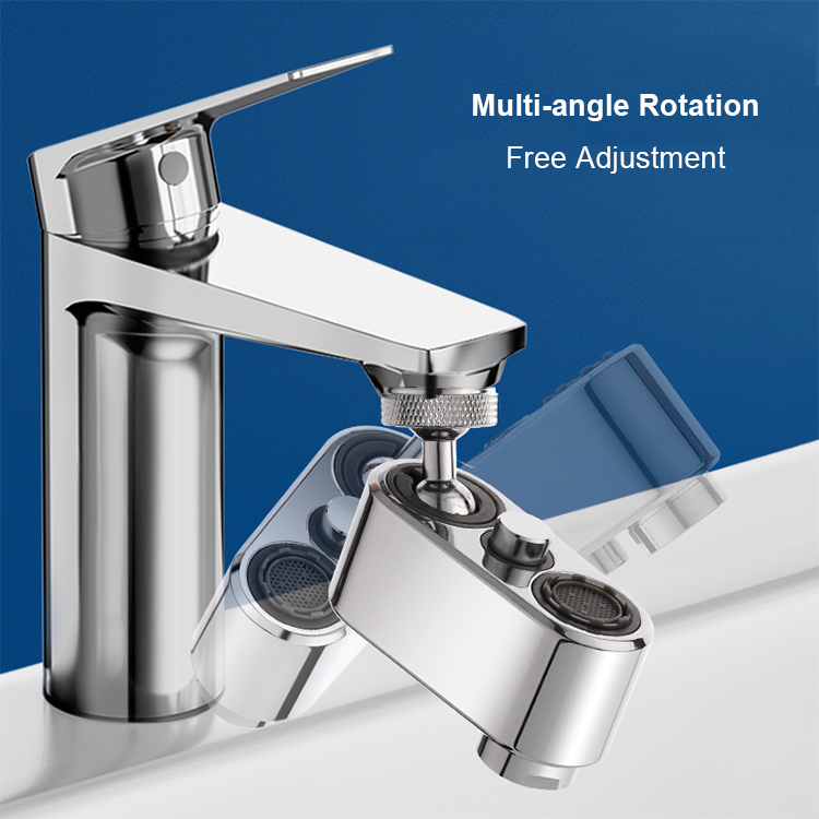 Sanipro Universal 2 Modes Water Tap Bubbler Nozzle 1080 Degree Rotating Anti-Splash Bathroom Kitchen Faucet Extender Aerator