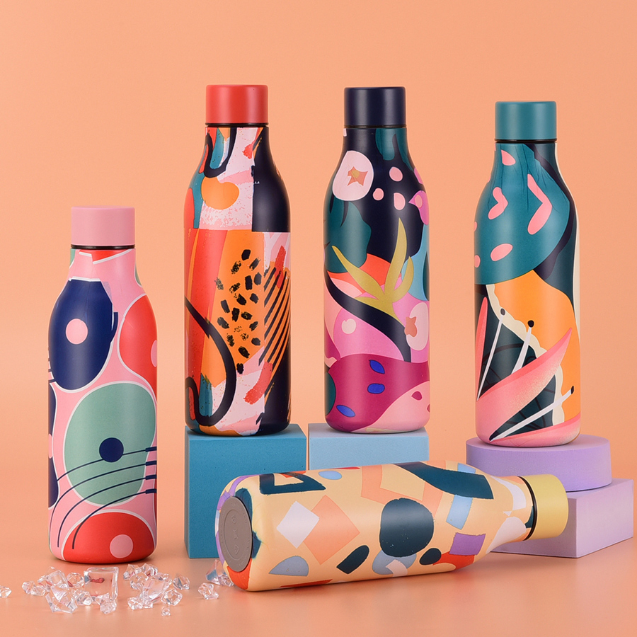 Custom Vacuum Bottle BPA Free Steel Water Bottle Tumbler 550ml Reusable Small Mouth Gift Gym Metal Bottle