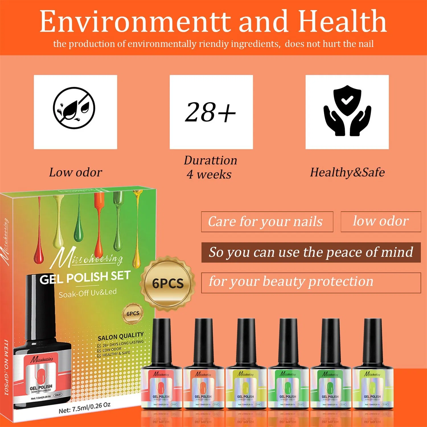 New 6 Color Set Seasonal Solid Color Series Popular Color Set Phototherapy Gel Set Nail Polish Gel Set