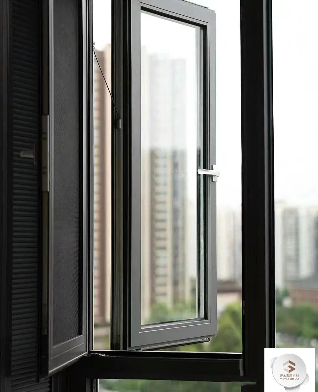 China Manufactuer Glass PVC UPVC Aluminum Invisible Screen Casement Sliding Window