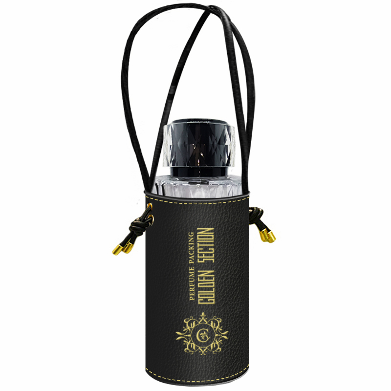 Luxury Perfume Bottle Leather Cover Pouch with Tassel