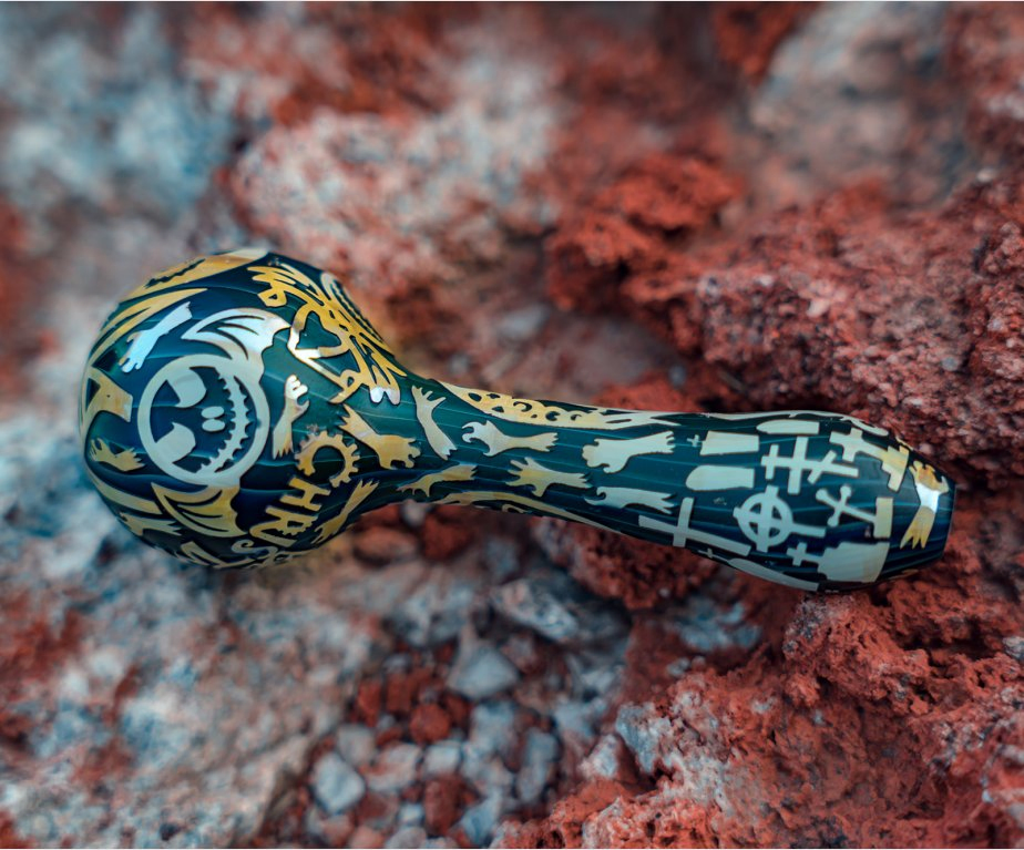 Factory Wholesale Premium Halloween Deep Sandblasted Hand Pipe Smoking Spoon Pipe