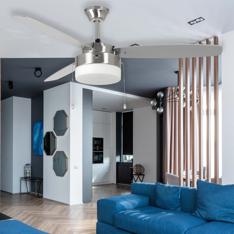 AC DC Ceiling Fan Industry Fan Cooling Fan with Lighting for Bedroom Dinning Room Modern Decorative Fan with Lamp