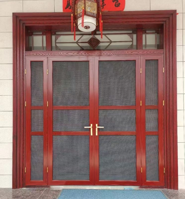 Wholesale Flat Screen Doors Windows Aluminum Alloy Gold Steel Mesh Low Gauge Trackless Invisible Folding Screen Doors Windows
