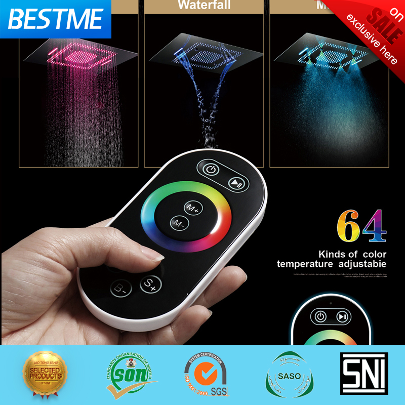 Foshan Factory Big Size Cerling Shower 600X800 Music Stainless Steel LED Ceiling Rain Shower Waterfall Top Shower Faucet (BMC-9049D)