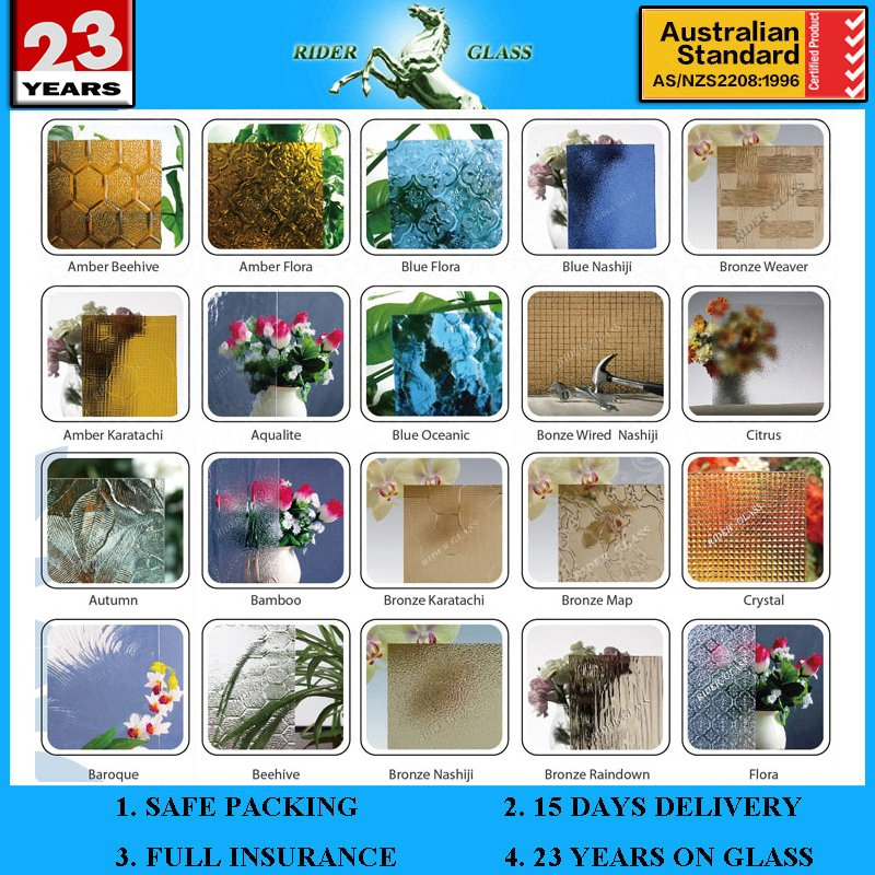 3-8mm Clear Wangi Patterned Glass