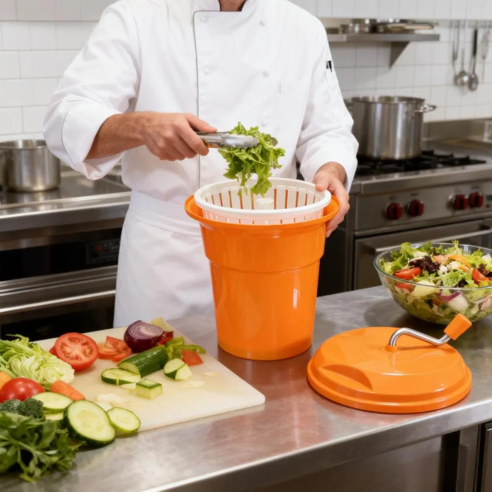 Heavybao Industrial Catering Hotel Restaurant Kitchen Vegetable Salad Manual Dryer Spinner