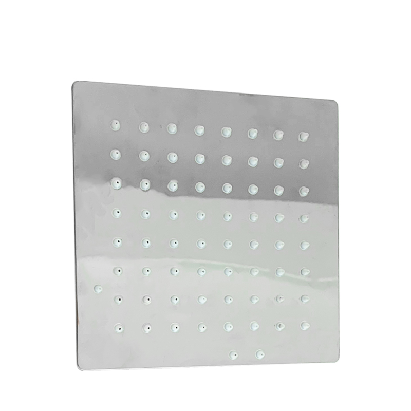 Душ-лейка квадратная настенная из нержавеющей стали