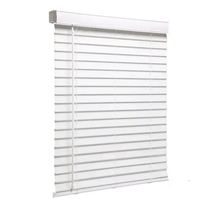 Cordless 2 Inch PVC Faux Wood Blinds with Customized Valance