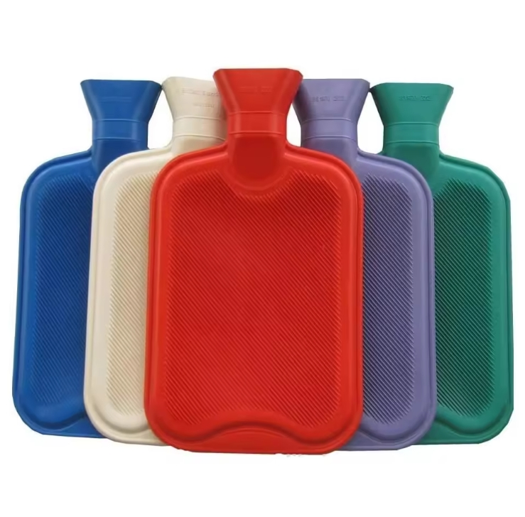 Wholesale Price Hot Water Bottle Natural Rubber 1L Multi-Color Optional Customizable Hot Water Bags