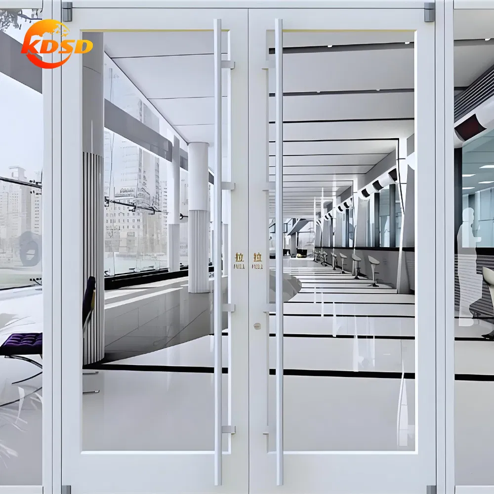 Kdsd Latest Design Modern Style Single Tempered Glass Aluminum Commercial Door