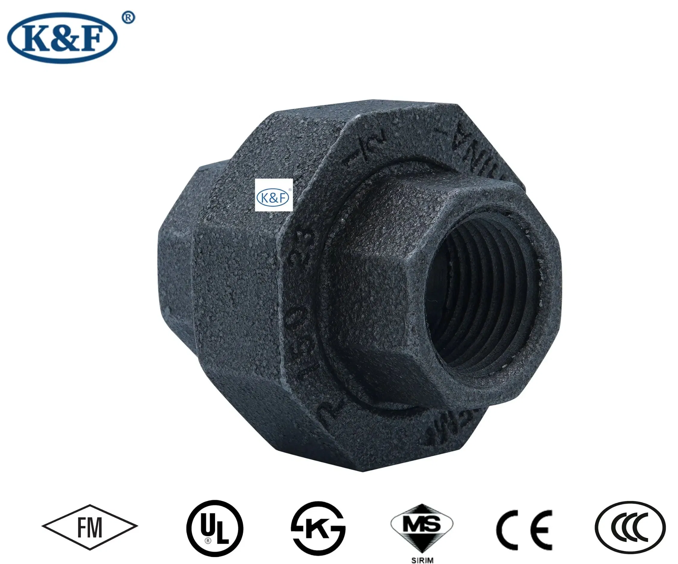 Kanaifu FM UL Malleable Iron Galvanized Pipe Fittings Union for Water System