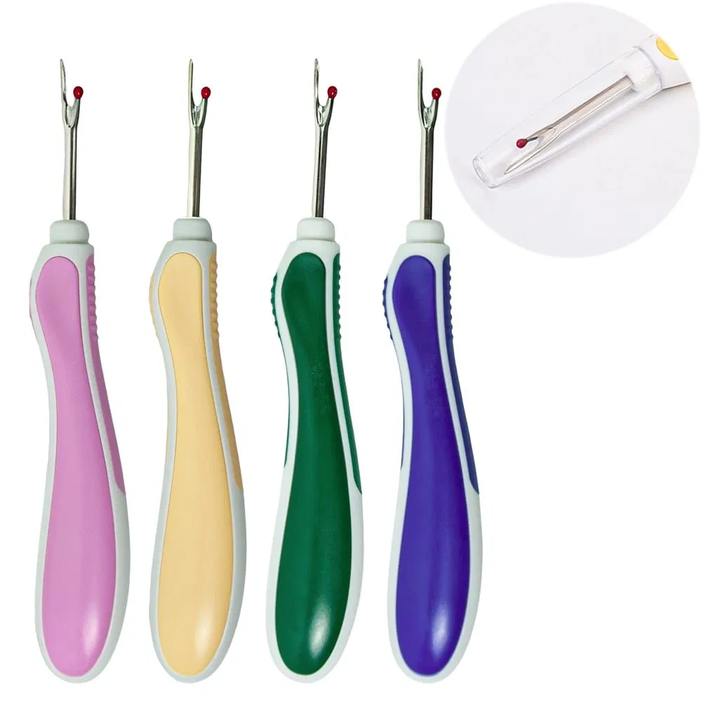 Thread Removal Tool for Hand Sewing Tailor Accessories with Secant Knife Silicon Handle Seam Ripper 4 Color Chose for Needlework