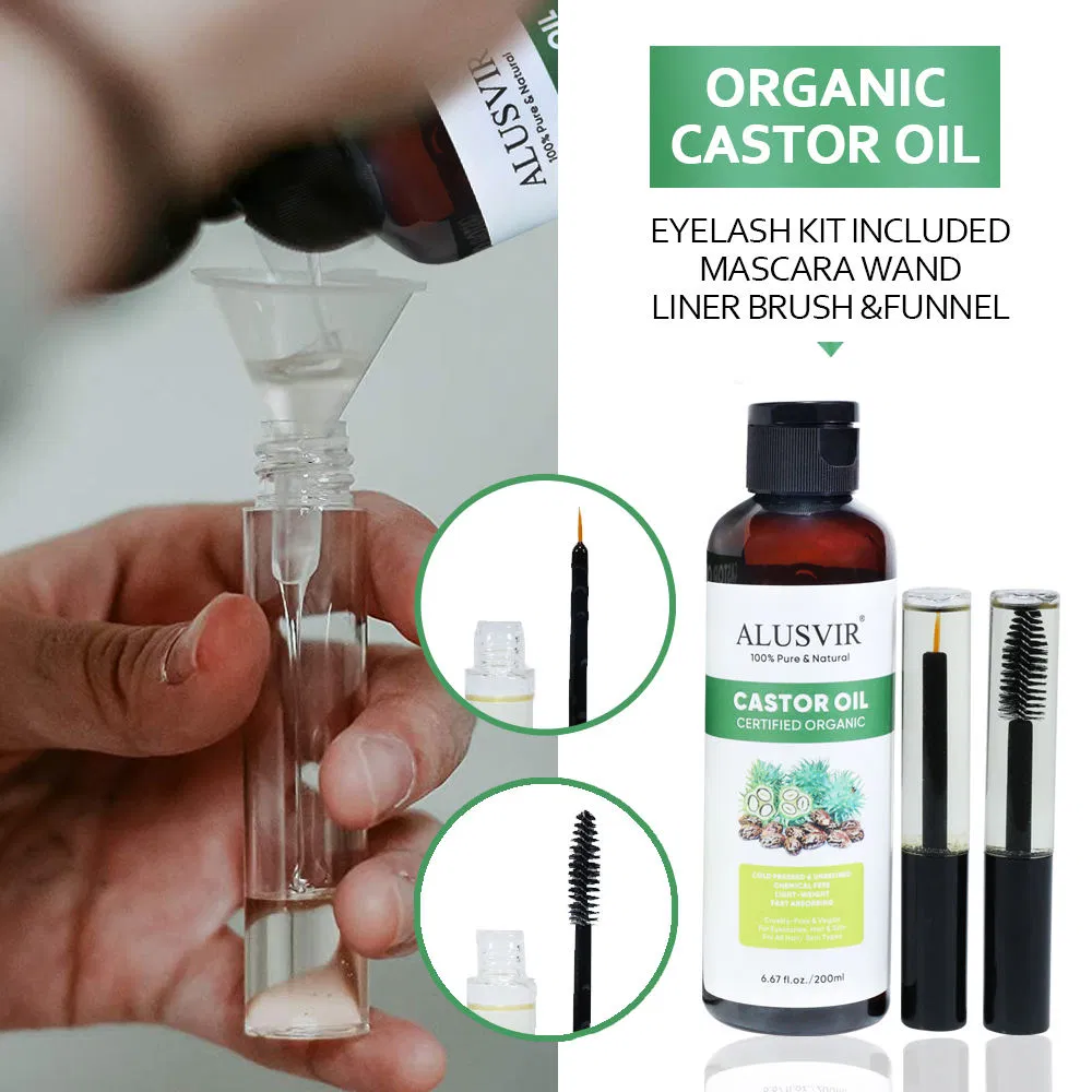 Organic Cold-Pressed Moisturizing Black Castor Oil for Hair Beard Eyelash Eyebrow Growth