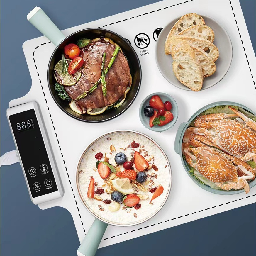 New Foldable Adjustable Temperature Silicone Food Warmer Mat Silicone Electric Heating Tray