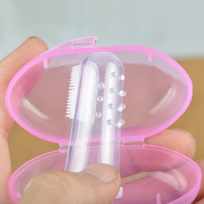 BPA Free Soft Silicone Custom Baby Finger Toothbrush