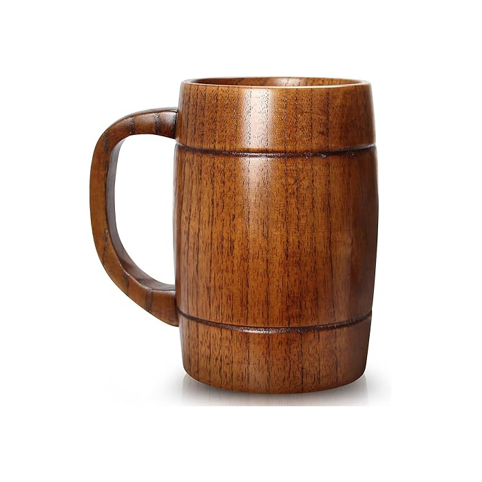 Handmade Wooden Mugs Unique Coffee Mug Gift Small Vintage Wood Tea Cup Rustic Wooden Beer Stein Mug Outdoor Camping Cool Drinking Viking Cup Unusual Fancy