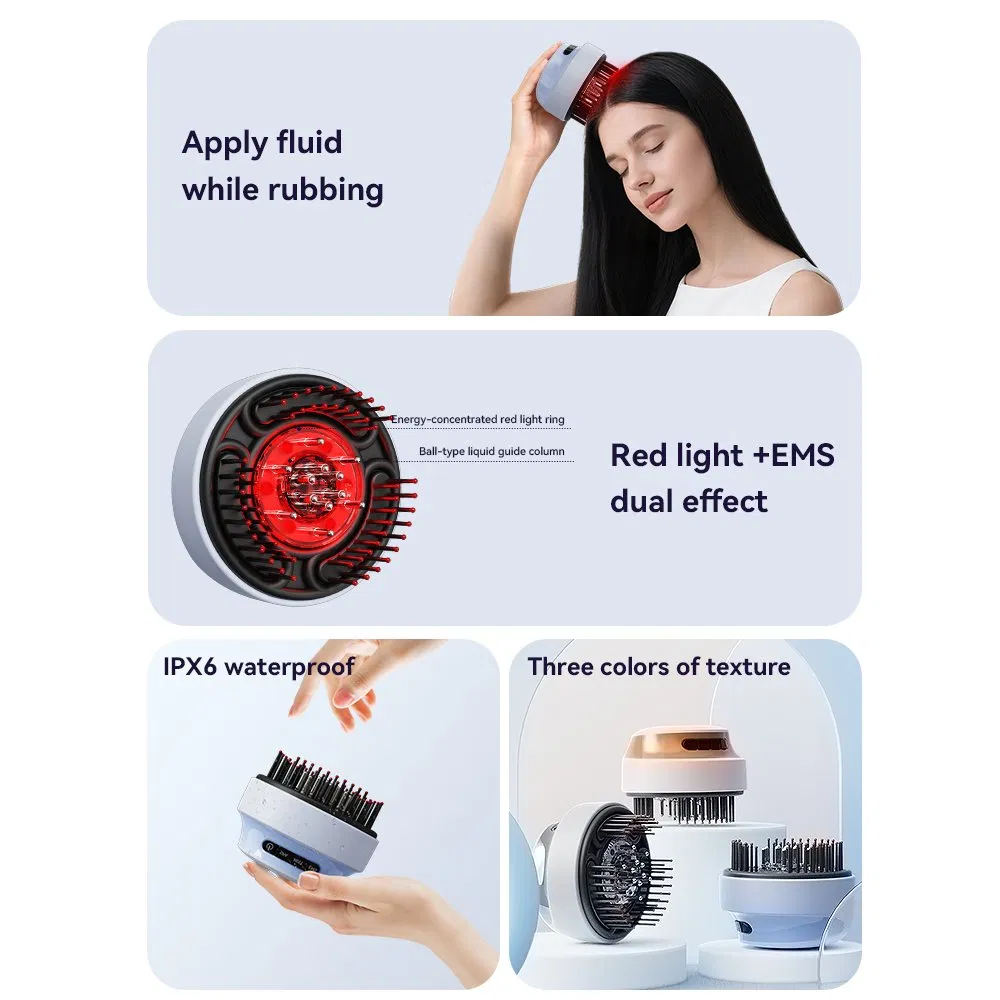 Портативная расческа с красным светом для омоложения кожи головы