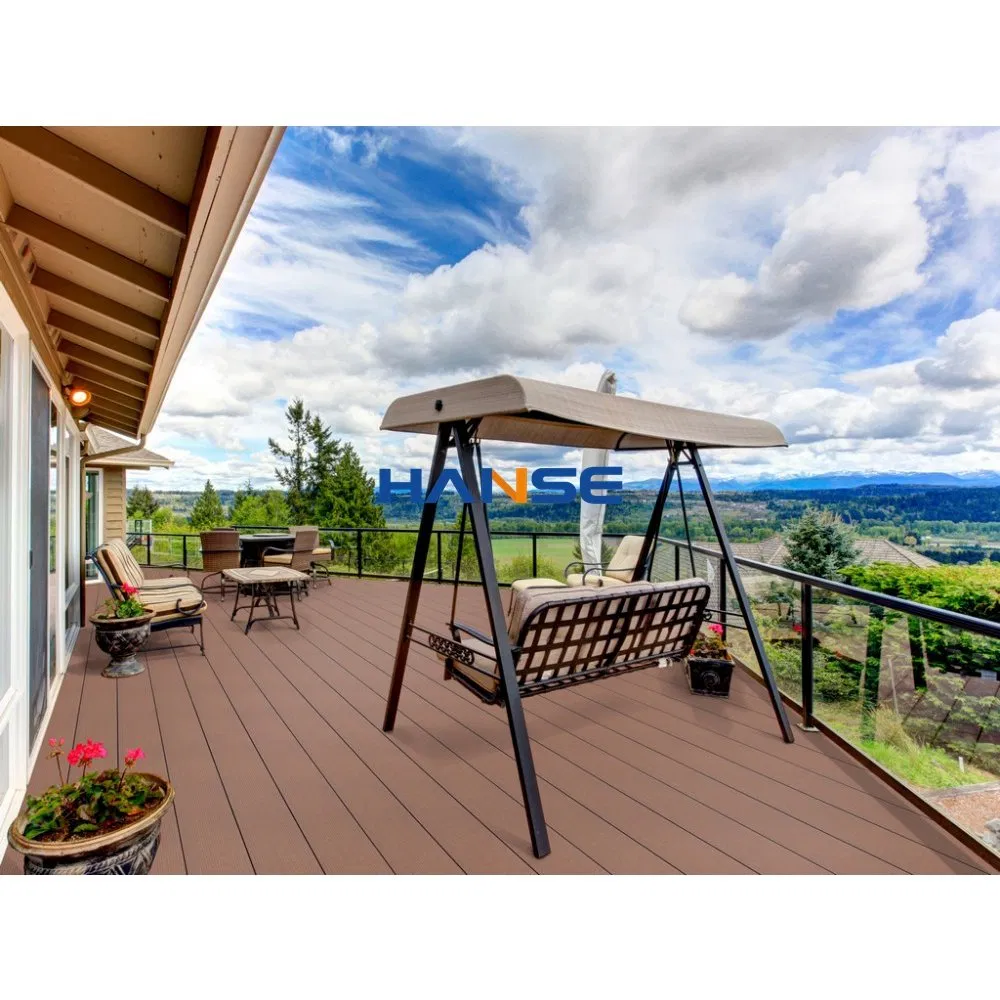 Cheap UV-Stable Brushed Europe Standard 25mm Thickness Interlocking Co-Extrusion WPC Composite Waterproof WPC Composite Decking