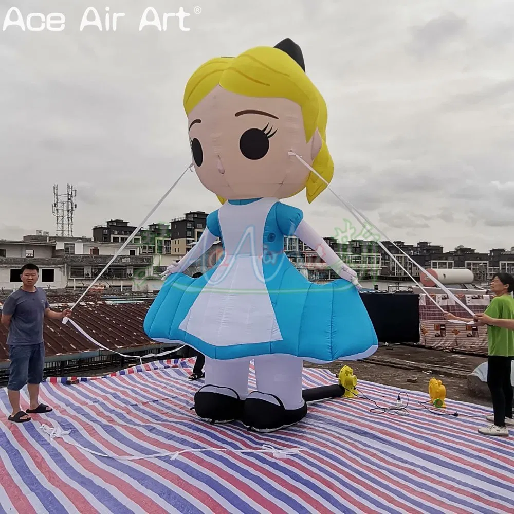 Customized Inflatable Princess Alice Cartoon Inflatable Movie Character Little Girl Model for Outdoor Parades