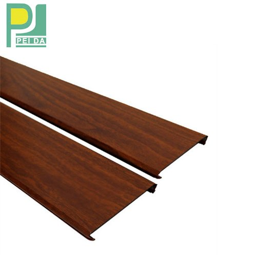 Profile False Materials Wood Aluminum Linear Baffle Ceiling for Hotel