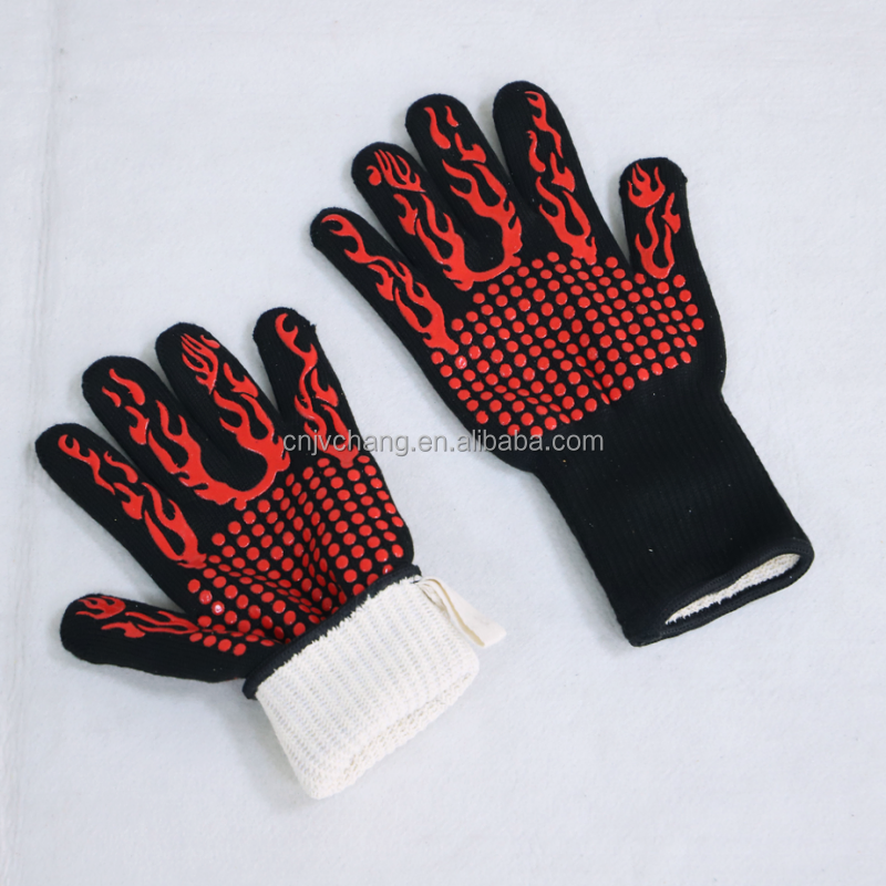 Factory Sell High Temperature Heat Resistant BBQ Gloves, Kitchen Pizza Oven Mittens
