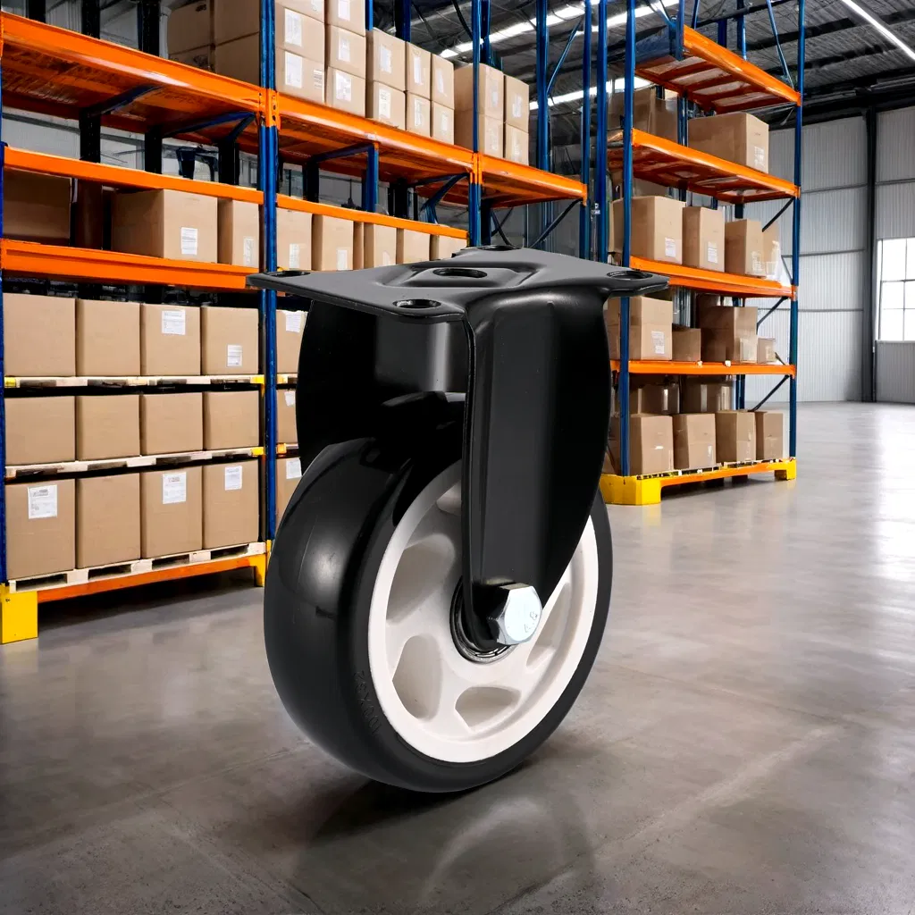 Premium 1.5 to 5 Inch Black PVC Swivel Casters for Trolleys