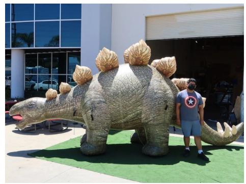 2023 New 25'x50' Giant Inflatable Realistic Triceratops Dinosaur (front view)