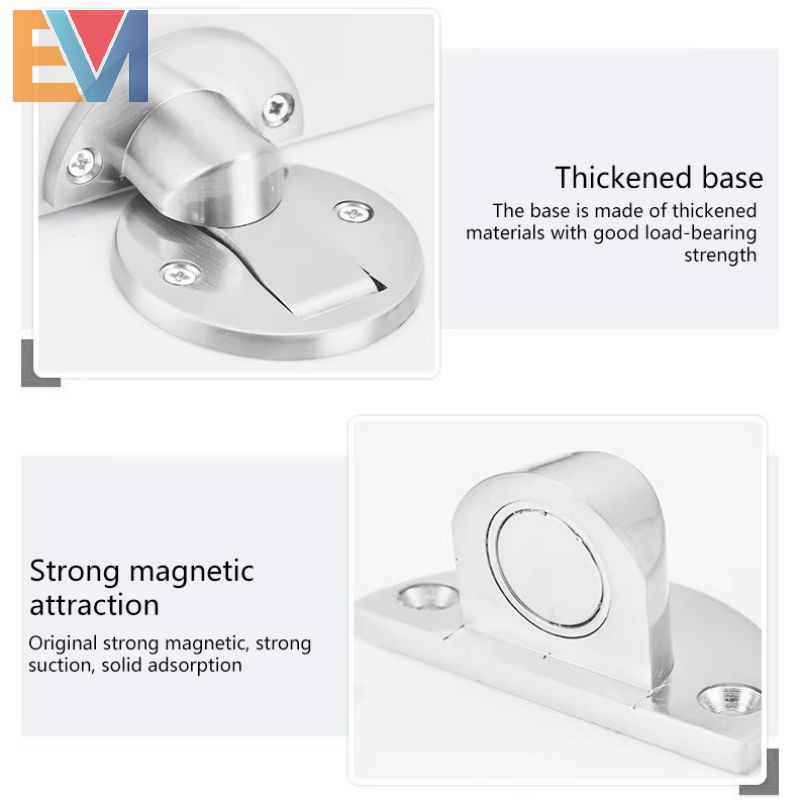 Modern Stainless Steel Magnetic Door Stopper Hidden Toilet Glass Door Stop Furniture Hardware for Hotels