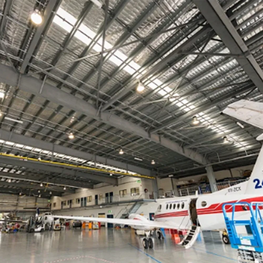 Q355b H Beam Section Steel Structure Hangar for Helicopter