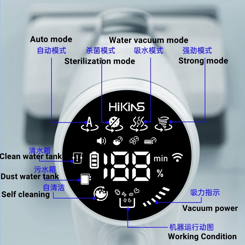 Household 15kpa Floor Cleaning Rechargeable Cordless Hot Drying Floor Scrubber