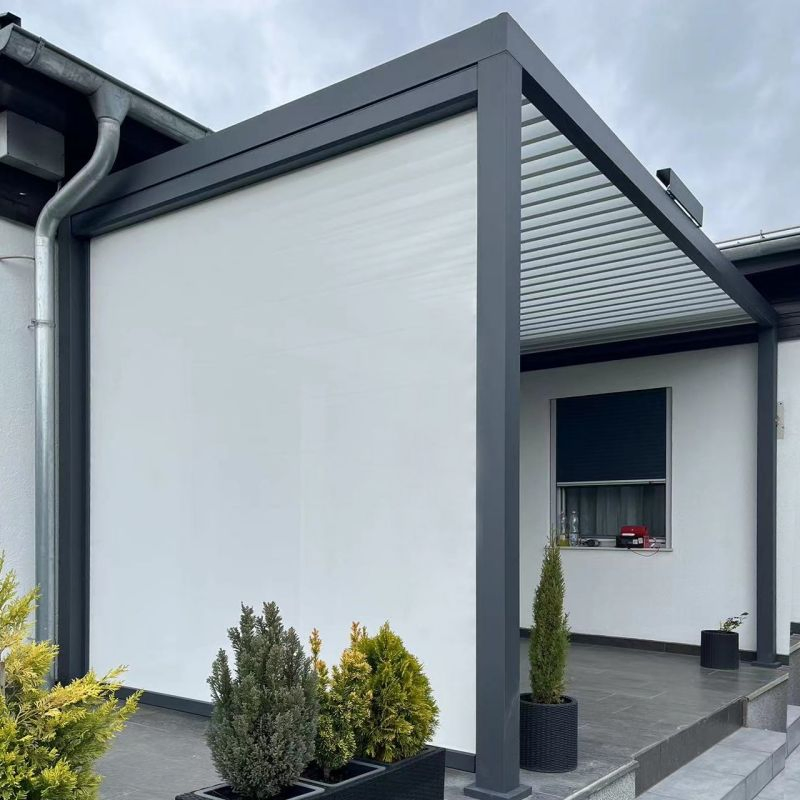 Modern Zip Screen Outdoor Blinds with Aluminum Frame, High-Quality Fabric, Privacy Protection, Smart Control for Patio & Garden