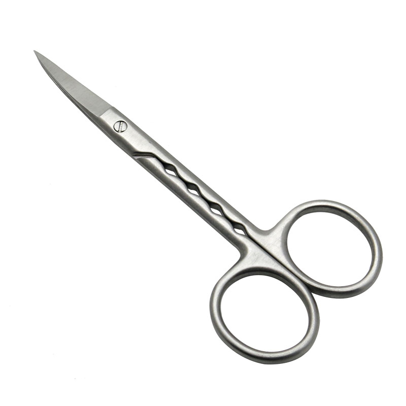 3.5mm Thickness 4.5inch S/S Long Handle Beauty Eyebrow Manicure Cuticle Nail Scissors