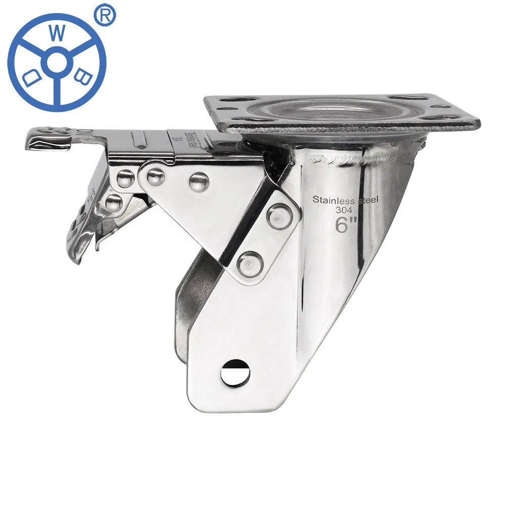 Wbd 4 5 6 8 Inch Stainless Steel Swivel Heavy Duty Industrial Caster Wheel Bracket Fork Housing for 3/4/5/6/8 Inch Casters