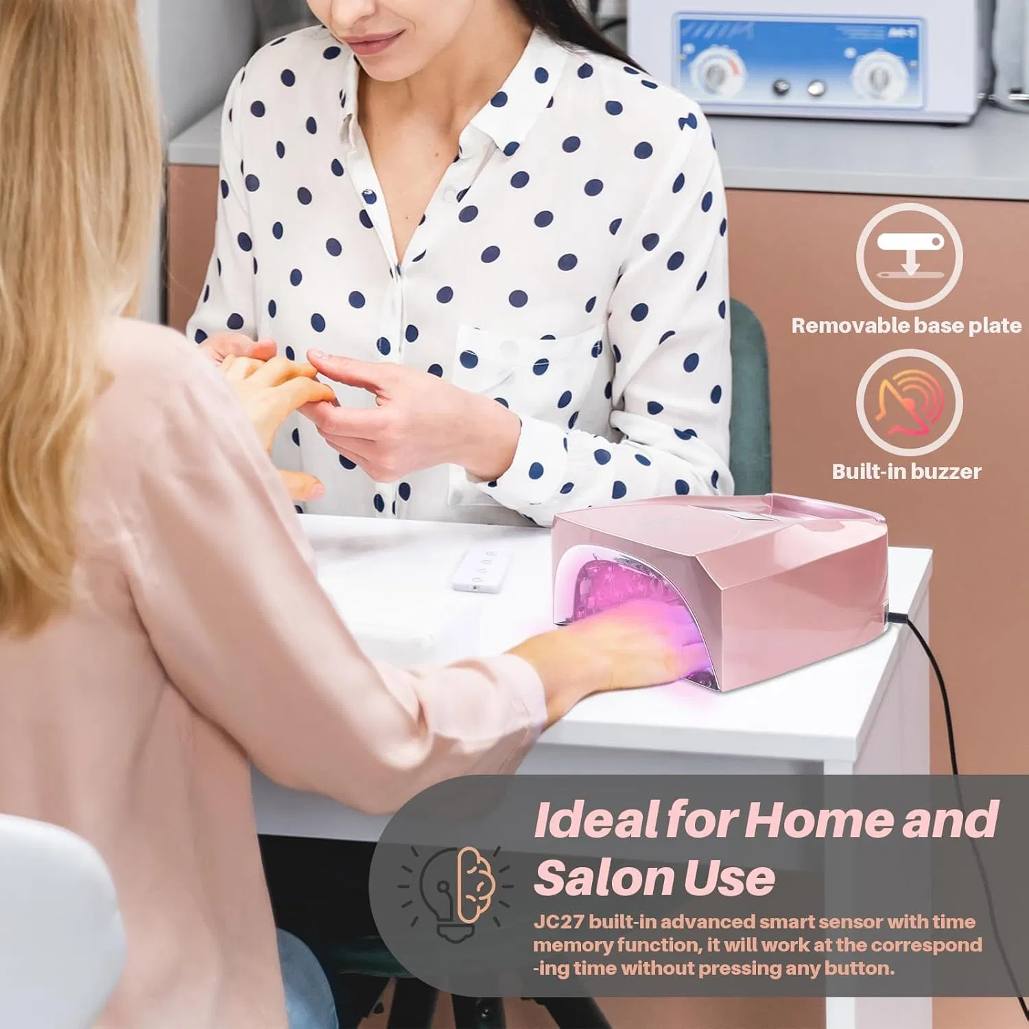 Professional 96W Rechargeable Cordless Nail Dryer 52beads Nail Lamp with Remote Control