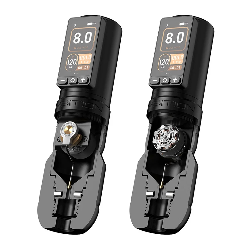 Professional Adjustable Stroke Color Screen Wireless Body Art Tattoo Machine Pen