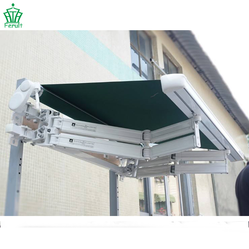 Electric Retractable Markise Motor Awning Waterproof Cover Hand Crank Folding Canopy Garden Front Door Awning